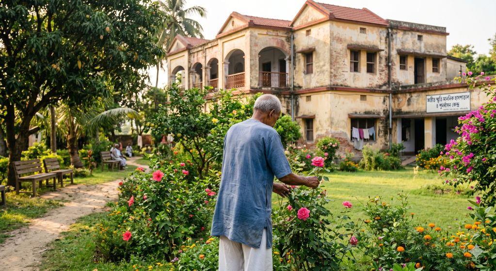 Old man gardening